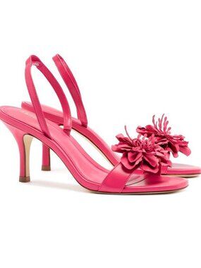 Larroude Hibiscus Slingback Sandals Size 6 Magenta Pink Leather NEW $350